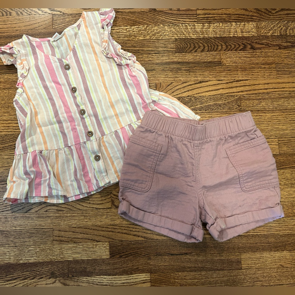 Charming Striped Set in Pink and Orange